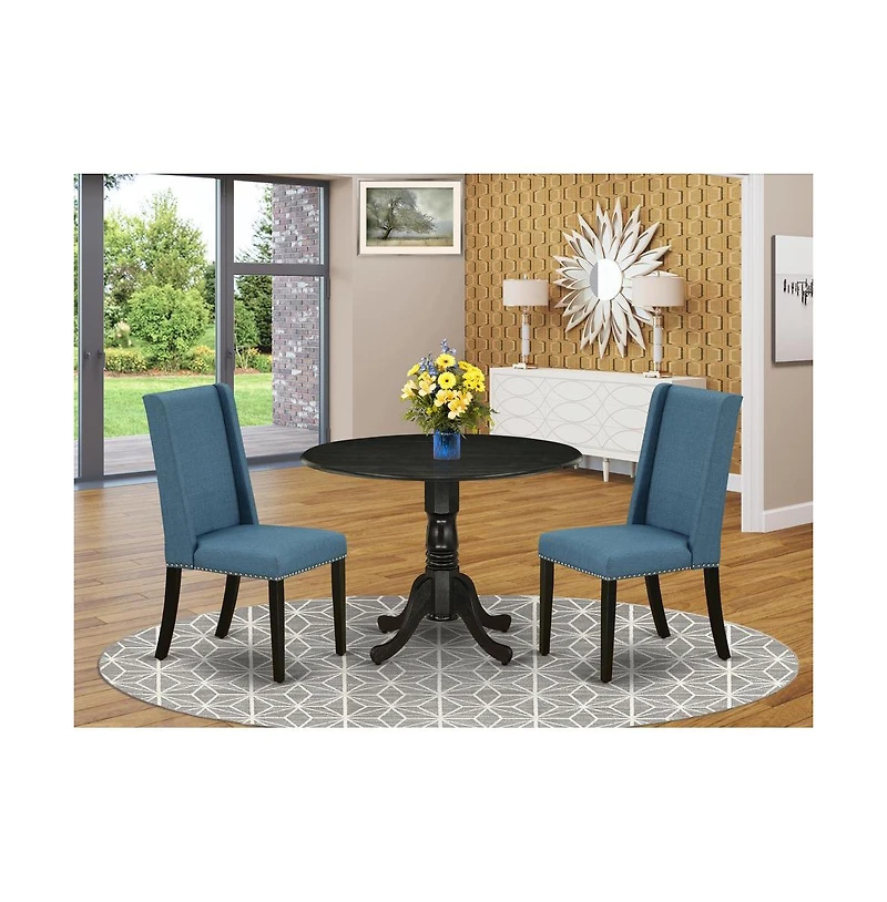 East West Furniture Dining Room Set Black