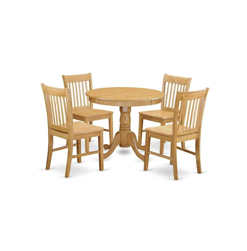 East West Furniture 5 Pc Dinette Table set - Dining Table for small spaces and 4 Dining room chair