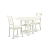 East West Furniture Dining Room Set Linen White