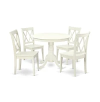 East West Furniture Dining Room Set Linen White