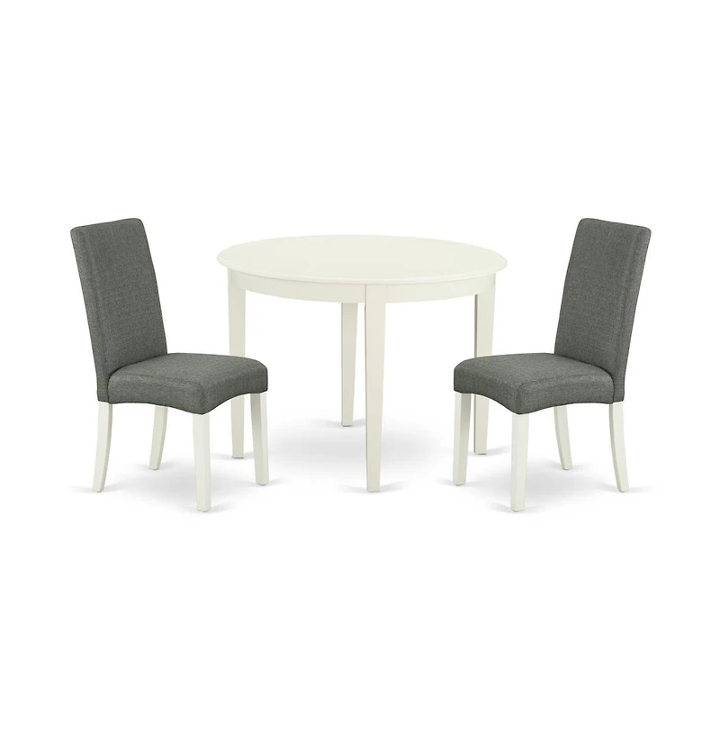 East West Furniture Dining Room Set Linen White
