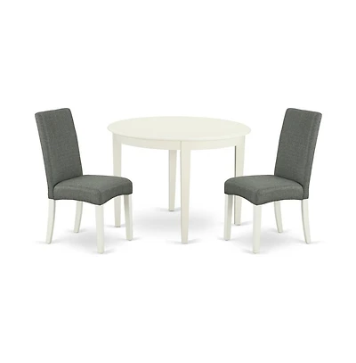 East West Furniture Dining Room Set Linen White