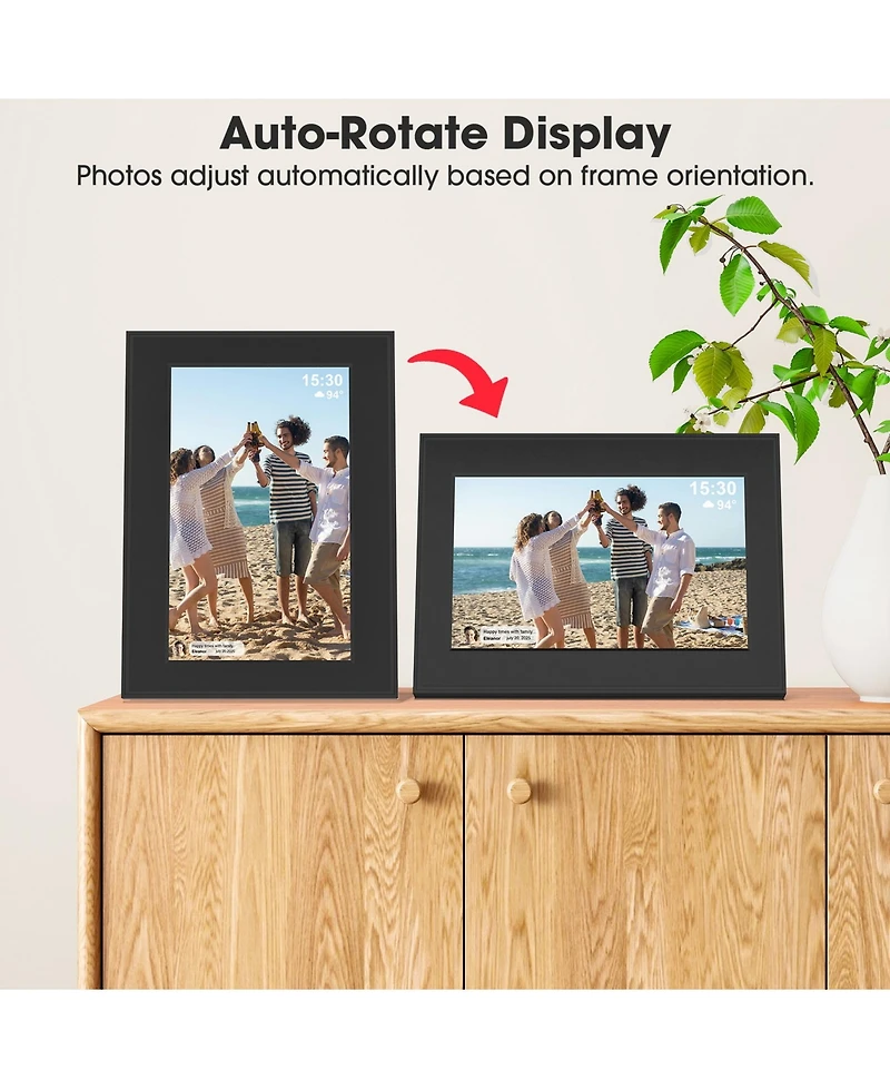 Sugift 10.1" WiFi Digital Picture Frame with Ips Touchscreen and 16GB Storage Auto Rotate Share Photos and Videos