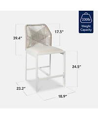 Best Choice Products Set of 2 Indoor Outdoor Counter Height Barstools w/ All-Weather Rope & Aluminum