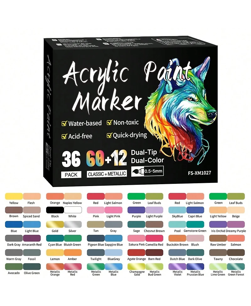 Htutwoo Colors Markers Double Headed School Back-To-School Season For Coloring Books For Students And Adults Halloween Christmas Gifts