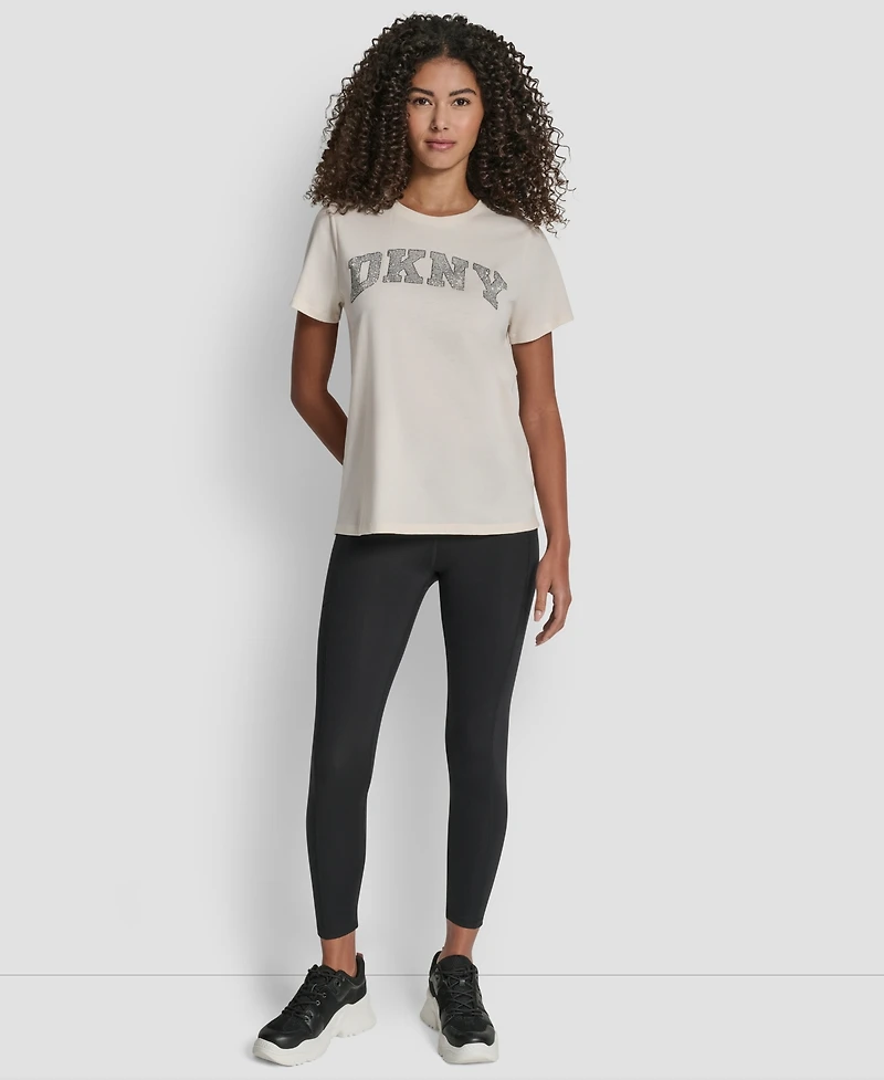 Dkny Women's Arched Exploded Rhinestone Crewneck T-Shirt