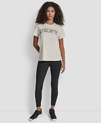 Dkny Women's Arched Exploded Rhinestone Crewneck T-Shirt
