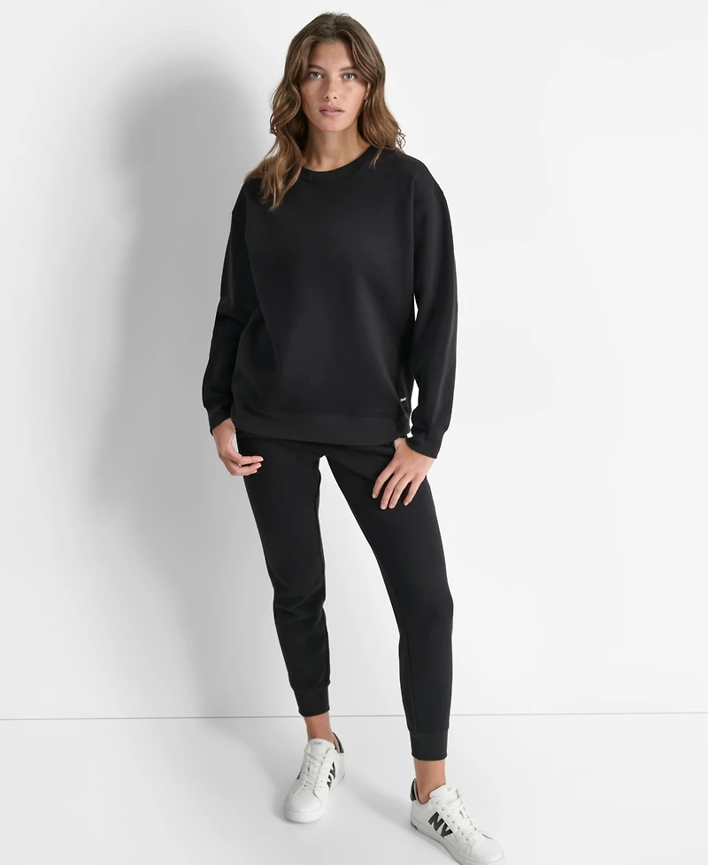 Dkny Women's Tonal Logo Patch Crewneck Sweatshirt