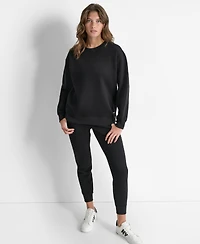 Dkny Women's Tonal Logo Patch Crewneck Sweatshirt