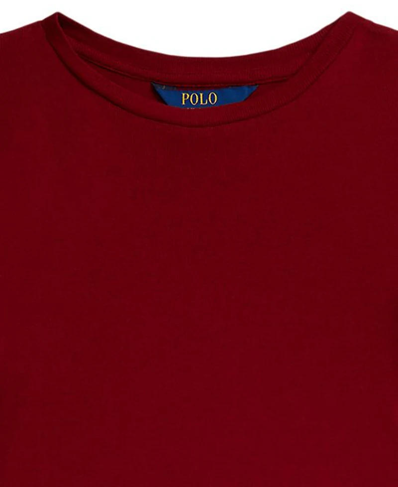 Polo Ralph Lauren Girls 7-16 Long Sleeves Ruffled Ribbed Dress