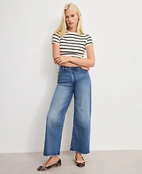 Good American Women's Waist Palazzo Cropped Jeans