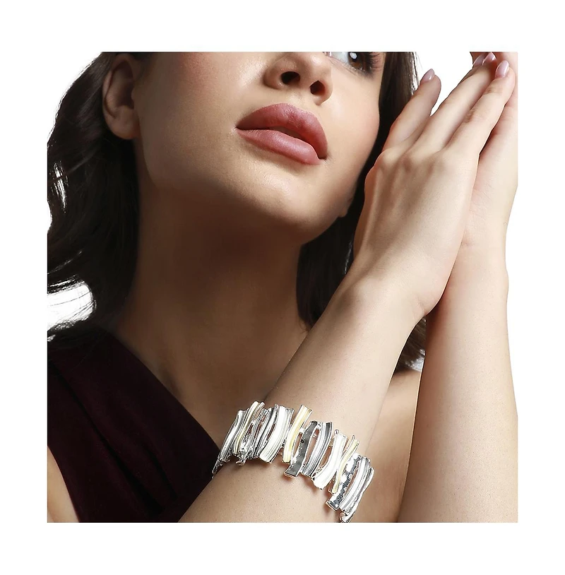 Sohi Metallic-Ridge Bangle Bracelet