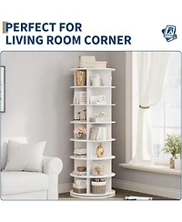 gaomon 7 Tier Rotating Shoe Rack Tower, 360° Revolving Free Standing Spinning Shoe Organizer, Vertical Spinning Shoes Display, Shoes Rack Storage