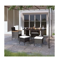 vidaXL 4 Piece Patio Chair and Stool Set Poly Rattan