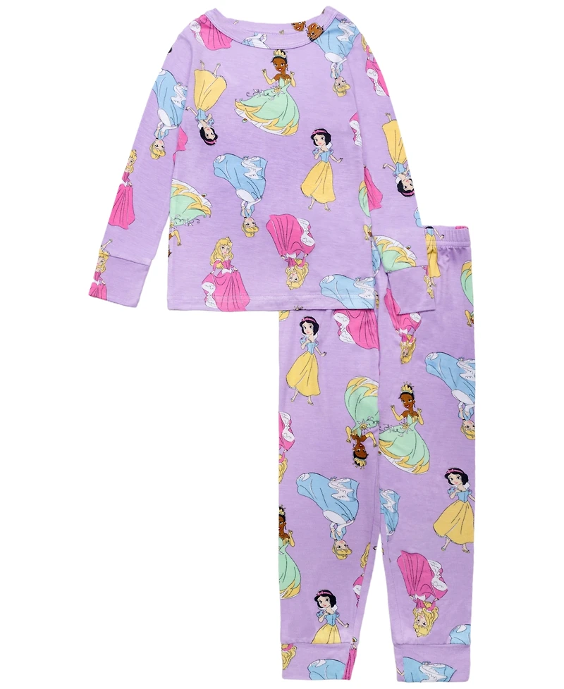 Ame Girls Toddler 2T-4T 2-Piece Disney Princess Printed Top and Pants Pajama Set
