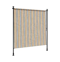 vidaXL Outdoor Roller Blind Yellow and White, Anthracite
