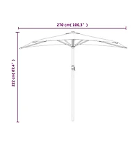 vidaXL Patio Umbrella Anthracite Polyester, Aluminum, Steel 106.3x56.7 in