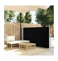 vidaXL Side Awning Black Steel frame, 100% polyester with Pu coating