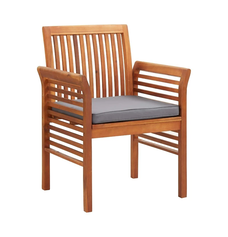 vidaXL Patio Dining Chairs with Cushions 3 pcs Solid Acacia Wood