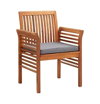 vidaXL Patio Dining Chairs with Cushions 3 pcs Solid Acacia Wood