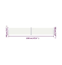 vidaXL Side Awning Cream Polyester with Pu coating, steel, aluminum Large