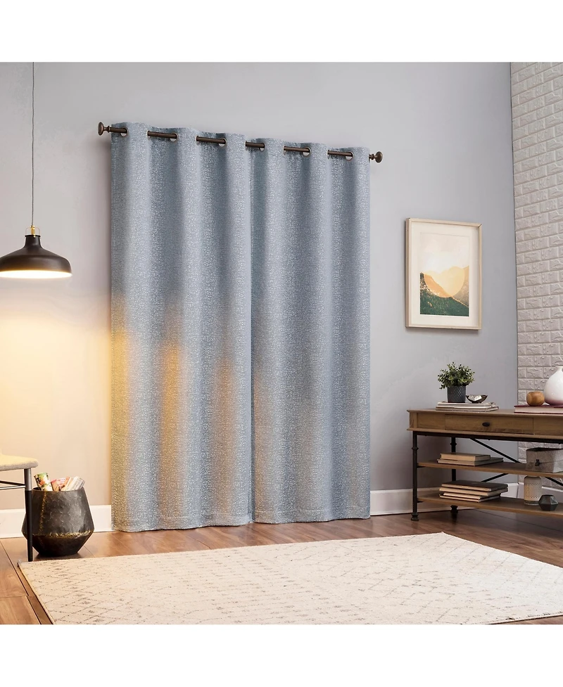 Sun Zero Servana Abstract Magnetic Closure 100% Blackout Grommet Curtain Panel Pair