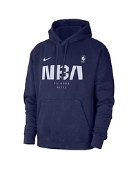 Nike Men's Blue Nba All World Hoops Club Washed Pullover Hoodie