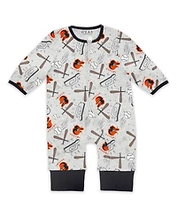 Wear by Erin Andrews Baby Boys and Girls Heather Gray Baltimore Orioles Sleep Play Full-Zip Sleeper Bib Set