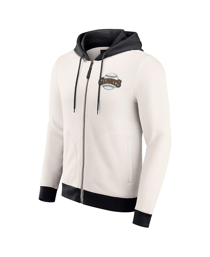 Fanatics Men's Cream San Francisco Giants Polar Fleece Full-Zip Hoodie