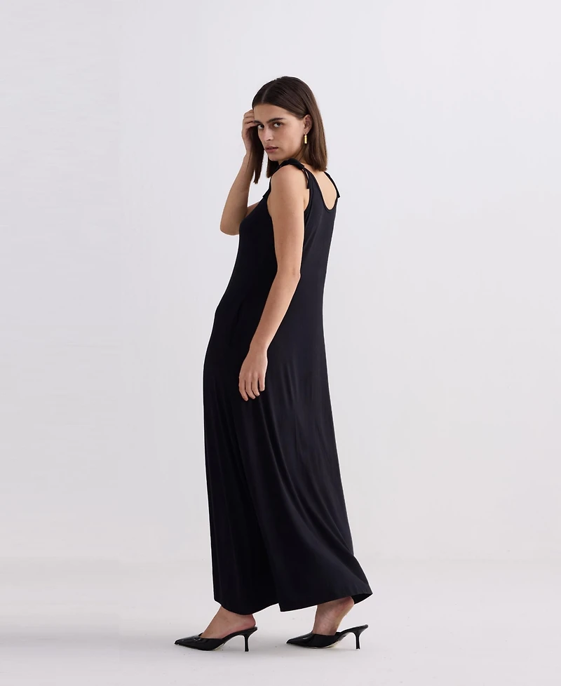 Reistor Women's Shoulder Tie-Detail Maxi Dress