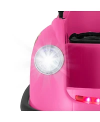 12V Electric Kids Ride on Bumper Car Battery Powered Bumping Car with Remote Control-Pink