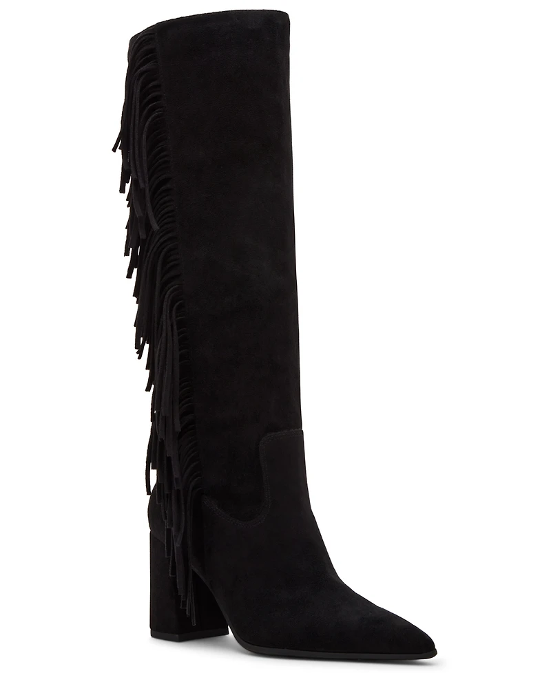 Madden Girl Women's Shakke Knee-High Fringe Dress Boots