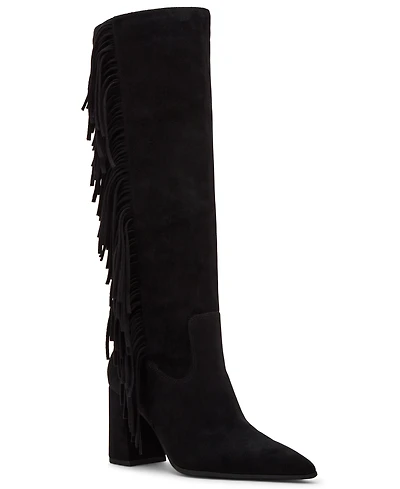 Madden Girl Women's Shakke Knee-High Fringe Dress Boots