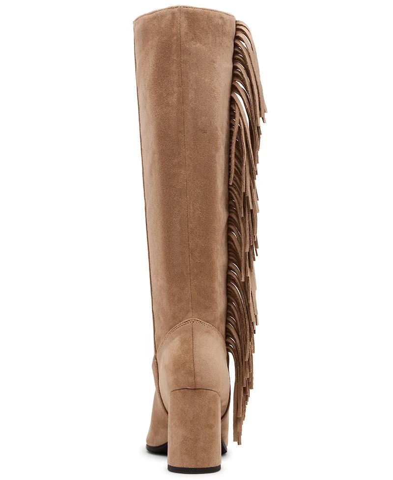 Madden Girl Women's Shakke Knee-High Fringe Dress Boots