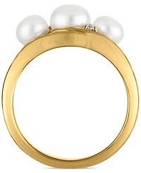 Macy's Cultured Freshwater Pearl and Cubic Zirconia Ring (2.77 ct. t.w.) in 14K Gold over Sterling Silver