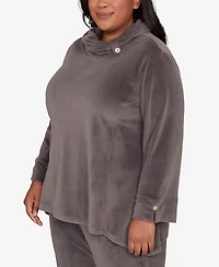 Alfred Dunner Plus Calm Luxe Cowl Neck Top