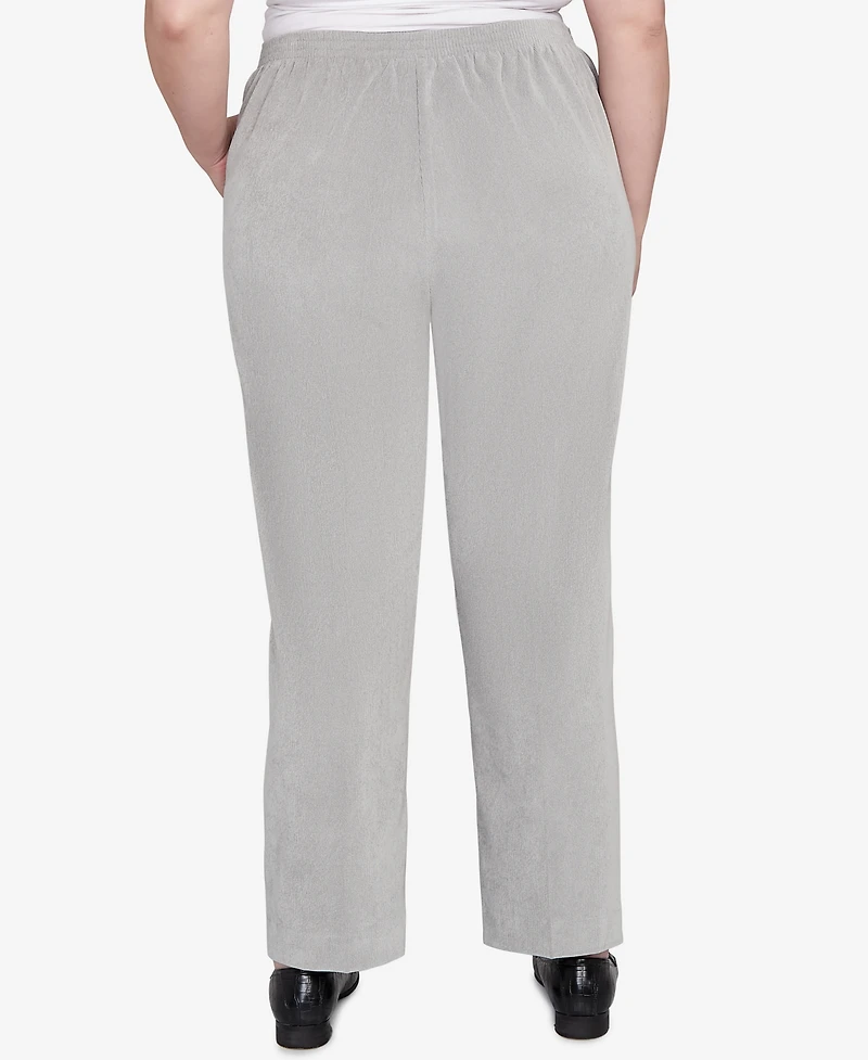Alfred Dunner Plus Stockbridge Pull-On Corduroy Flat Front Short Length Pant