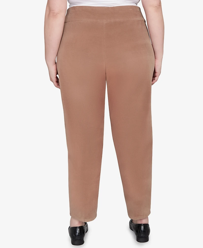 Alfred Dunner Plus Vienna Allure Fit Flat Front Corduroy Average Length Pant