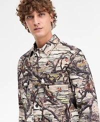 Hugo Boss Epoldo Long Sleeve Owl Print Button-Front Shirt-Jacket