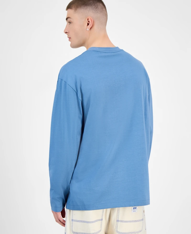 Hugo Boss Men's Niftilong Logo Long-Sleeve Cotton T-Shirt