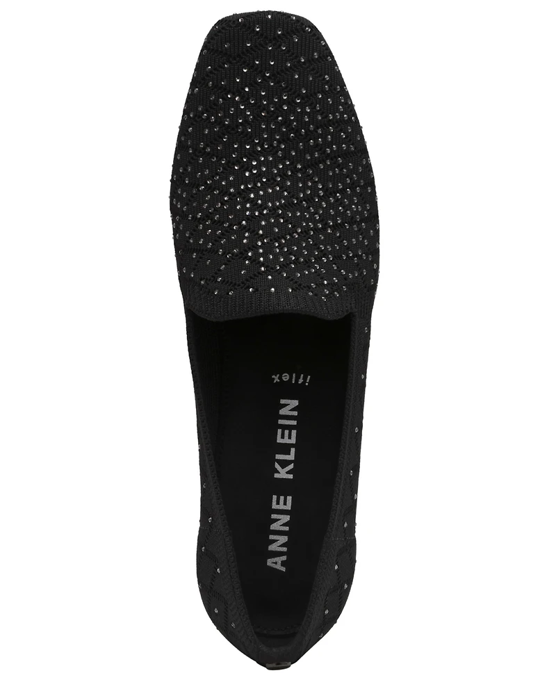 Anne Klein Women's Wendell-c Rhinestone Wedge Loafers