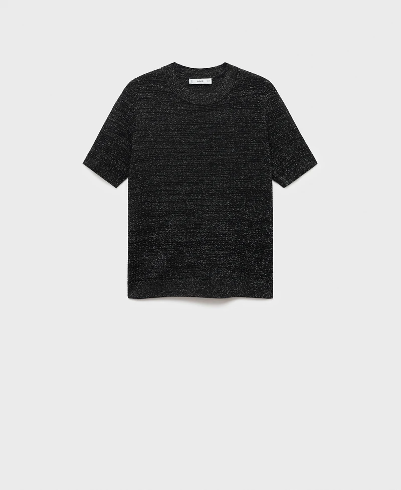 Mango Women's Short-Sleeved Lurex Sweater