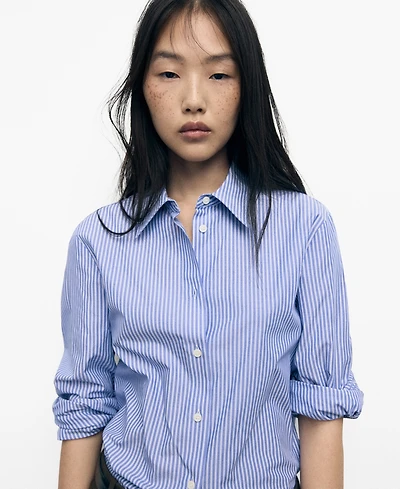 Mango Women's Cotton And Lyocell Blend Straight Shirt
