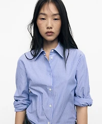 Mango Women's Cotton And Lyocell Blend Straight Shirt