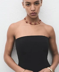 Mango Women's Long Strapless Dress