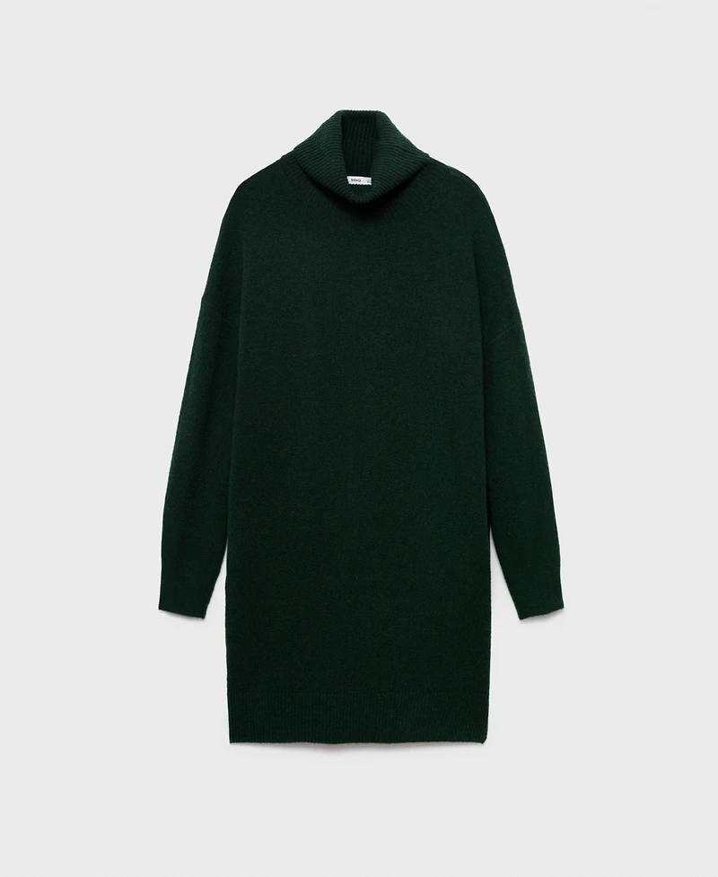 Mango Women's Short Knitted Turtleneck Dress