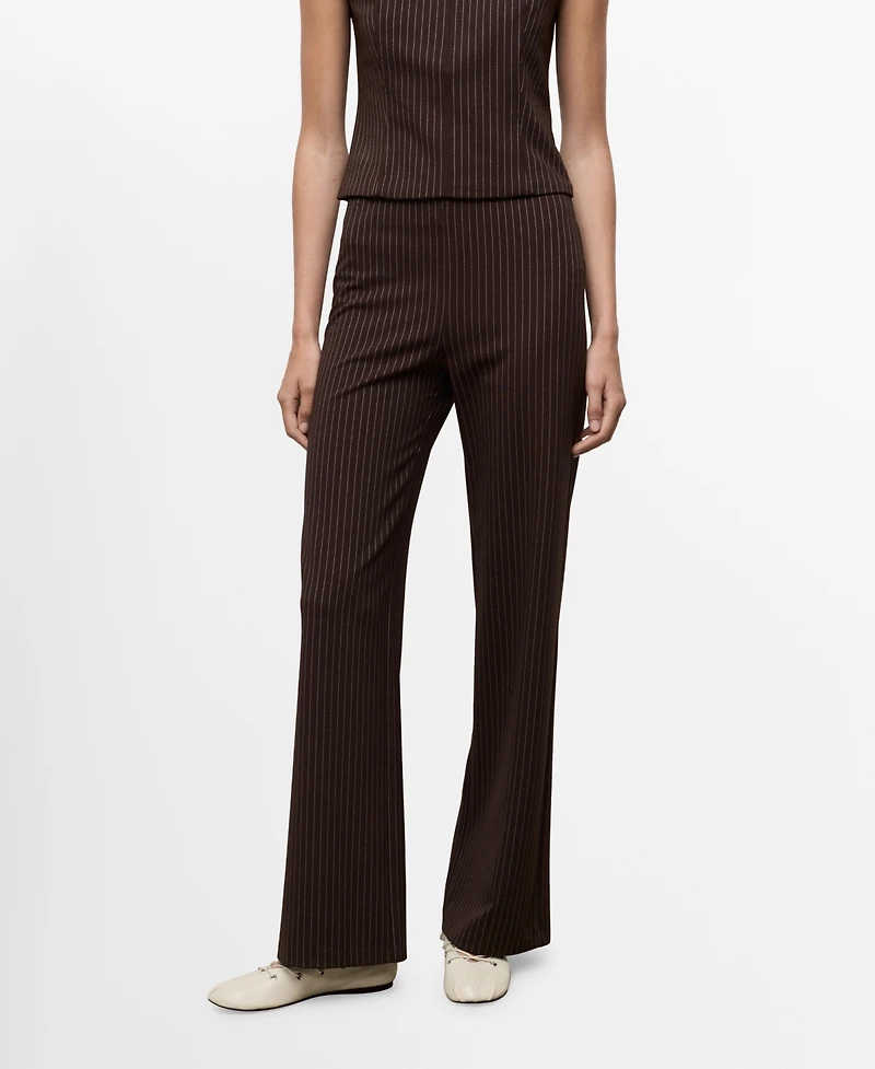 Mango Women's Elastic Waist Straight-Fit Pants