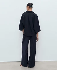 Mango Women's Straight-Fit Pleated Pants