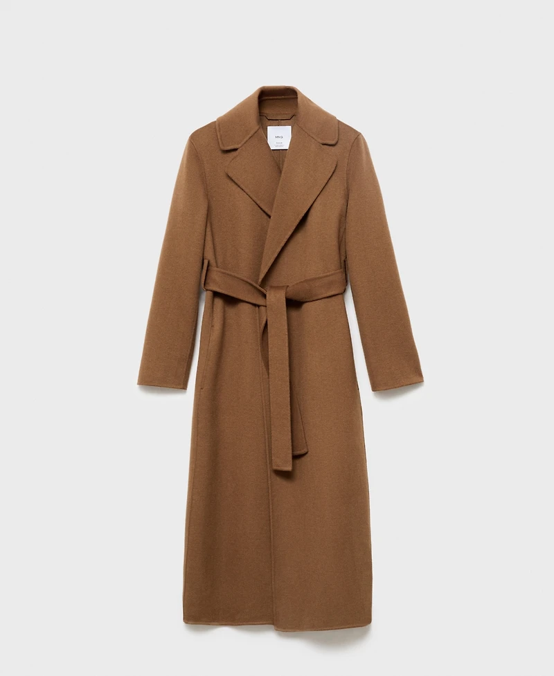 Mango Women's Handmade Belt Wool Coat