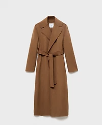 Mango Women's Handmade Belt Wool Coat